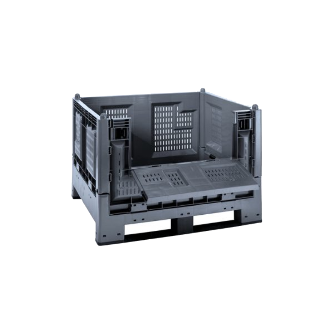 Cargo fold 700 con pareti grigliate e portello - grigio ecologico