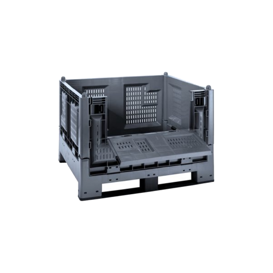 Cargo fold 700 with grilled walls and hatch - eco-grey 