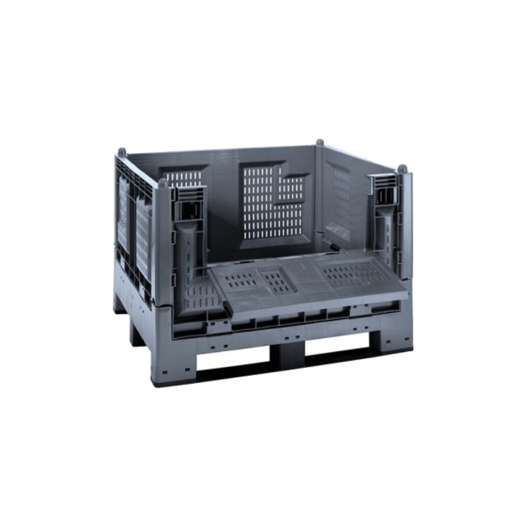 Cargo fold 700 con pareti grigliate e portello - grigio ecologico