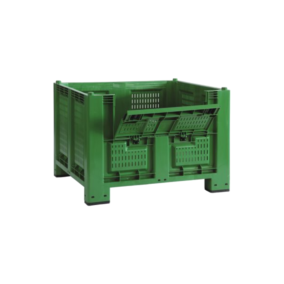 Cargopallet 700 plus con pareti grigliate e portello - verde alimentare