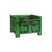 Cargopallet 700 plus con pareti grigliate e portello - verde alimentare