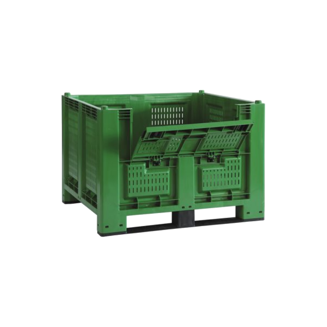 Cargopallet 700 plus con pareti grigliate e portello - verde alimentare