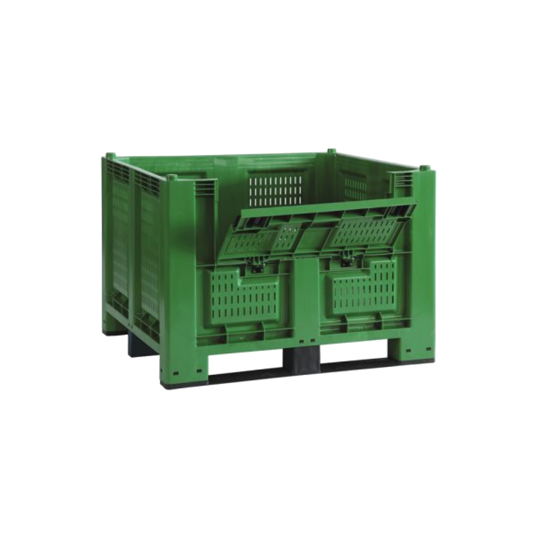 Cargopallet 700 plus con pareti grigliate e portello - verde alimentare