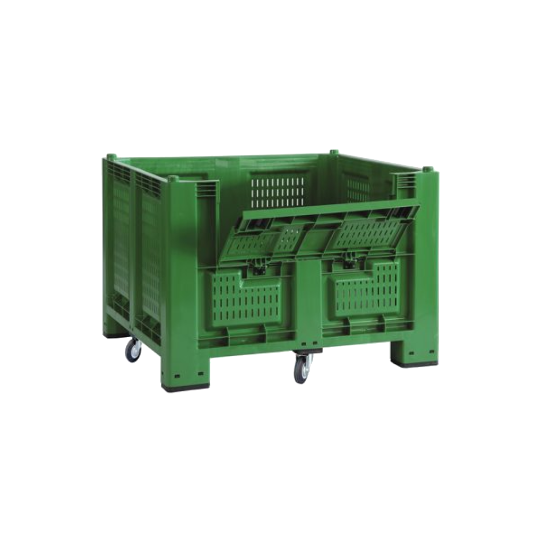 Cargopallet 700 plus con pareti grigliate e portello - verde alimentare