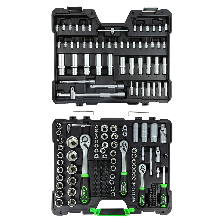 179-piece tool case with satin hex sockets