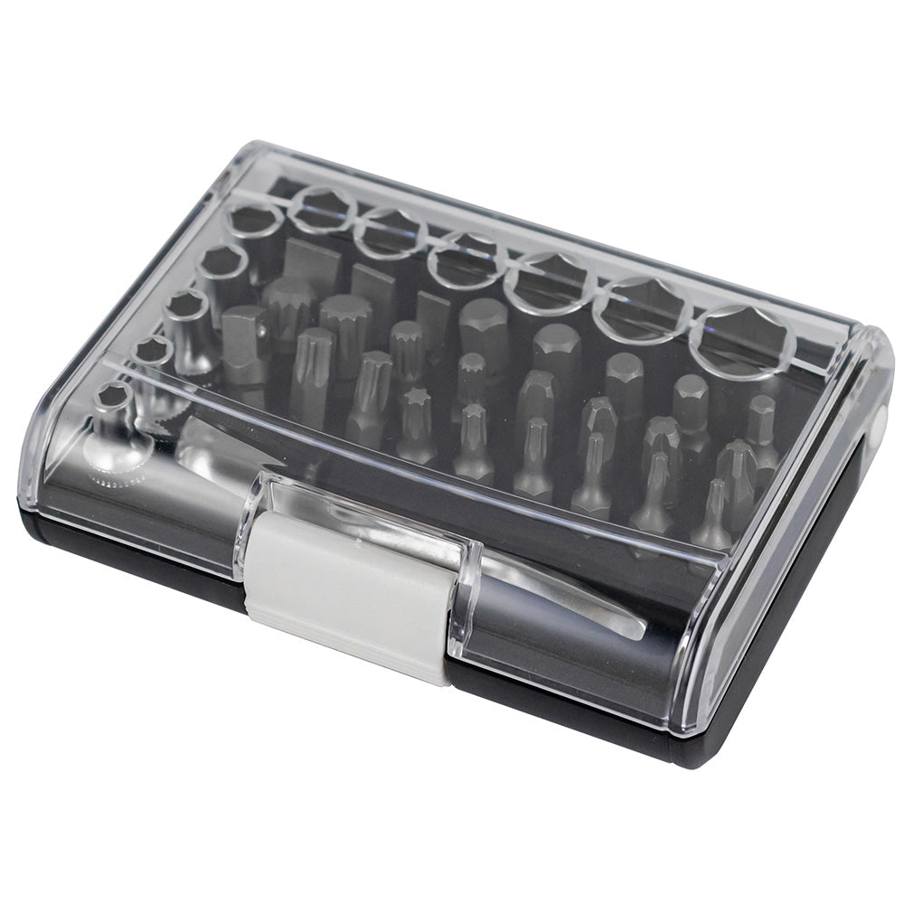 Valigetta portautensili 37 pezzi e bussole + cricchetto mini da 1/4”