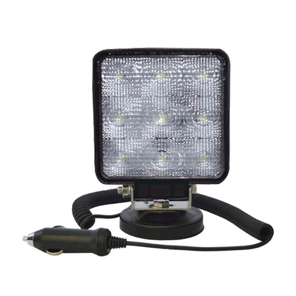 Square work light with diffused or concentrated light