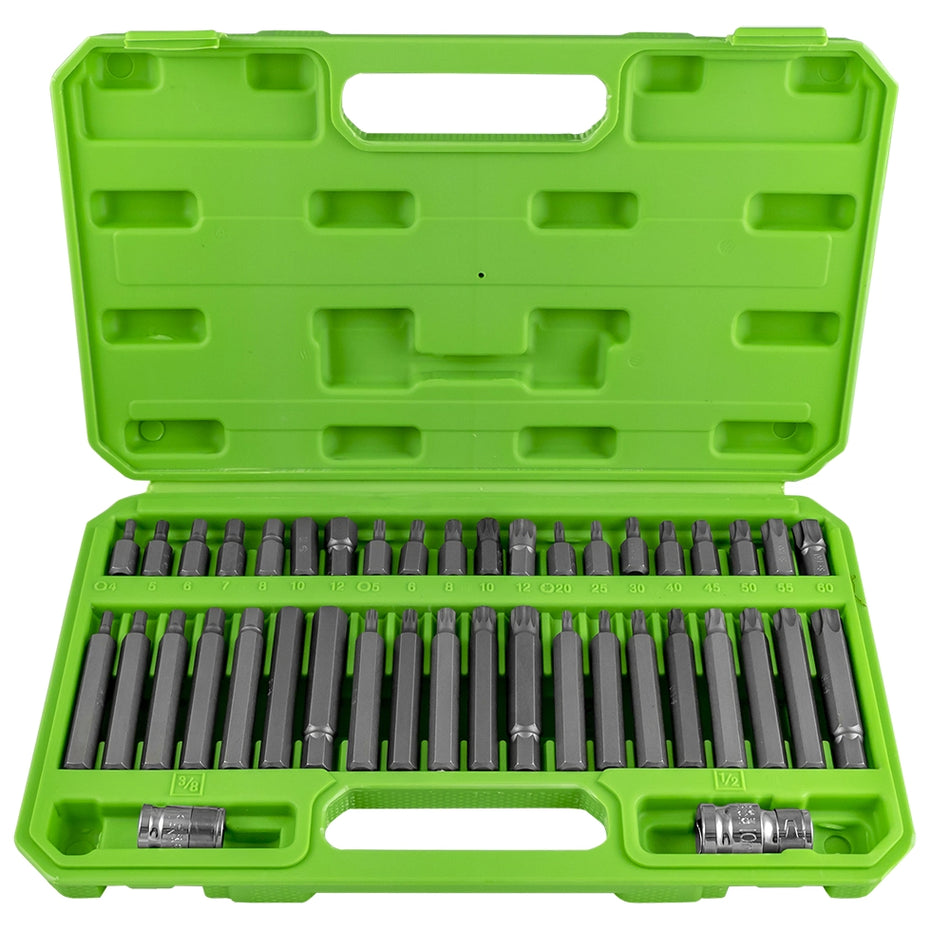 Case with 42 keys for torx, triple square and standard Allen screws