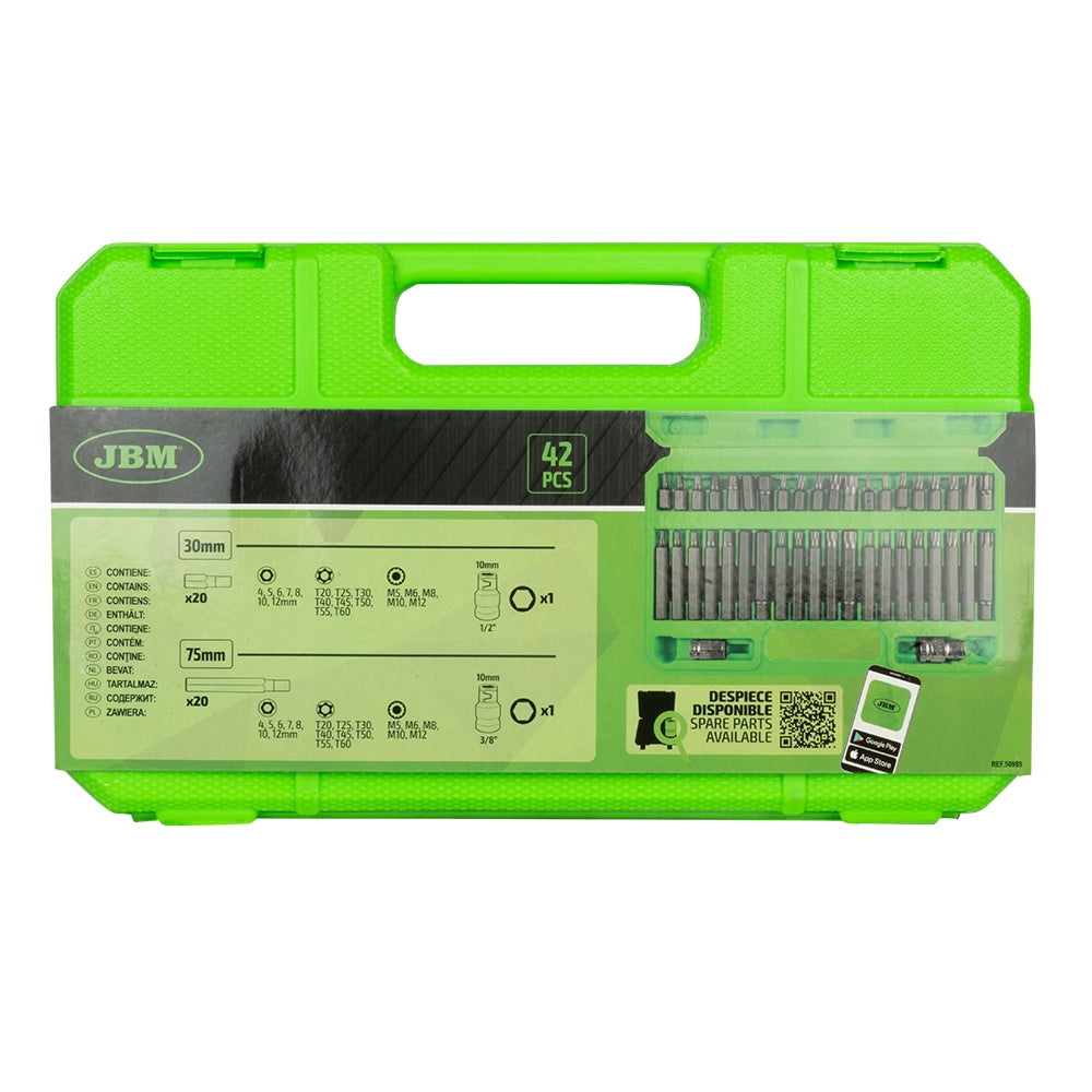 Valigetta con 42 chiavi torx, triple square e a brugola - antimanomissione