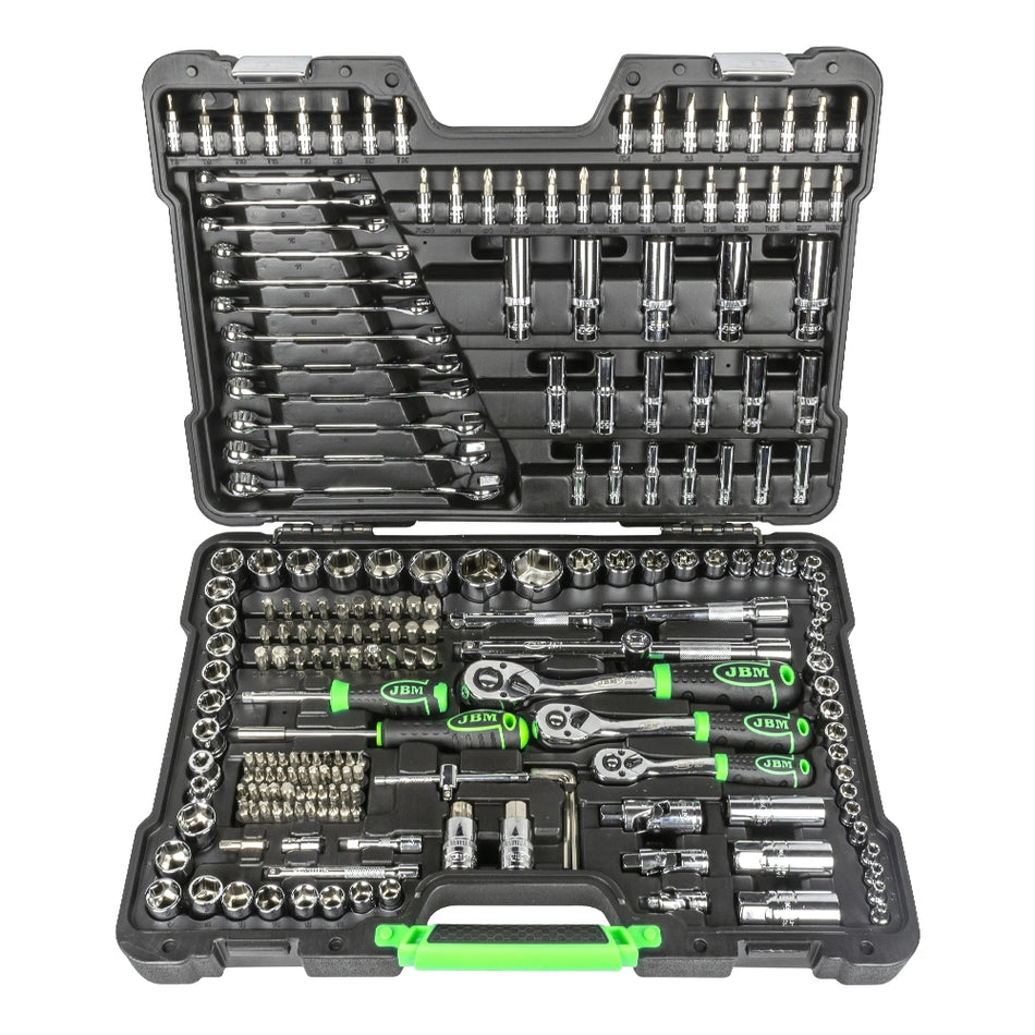 Tool case 216 pieces hex sockets - chrome finish