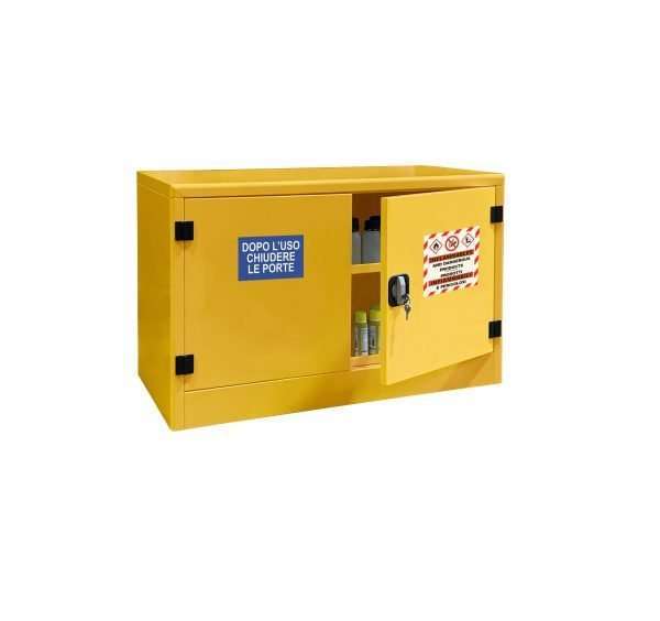 Armadio sottobanco ignifugo per Prodotti Infiammabili - 1075x500x600 mm
