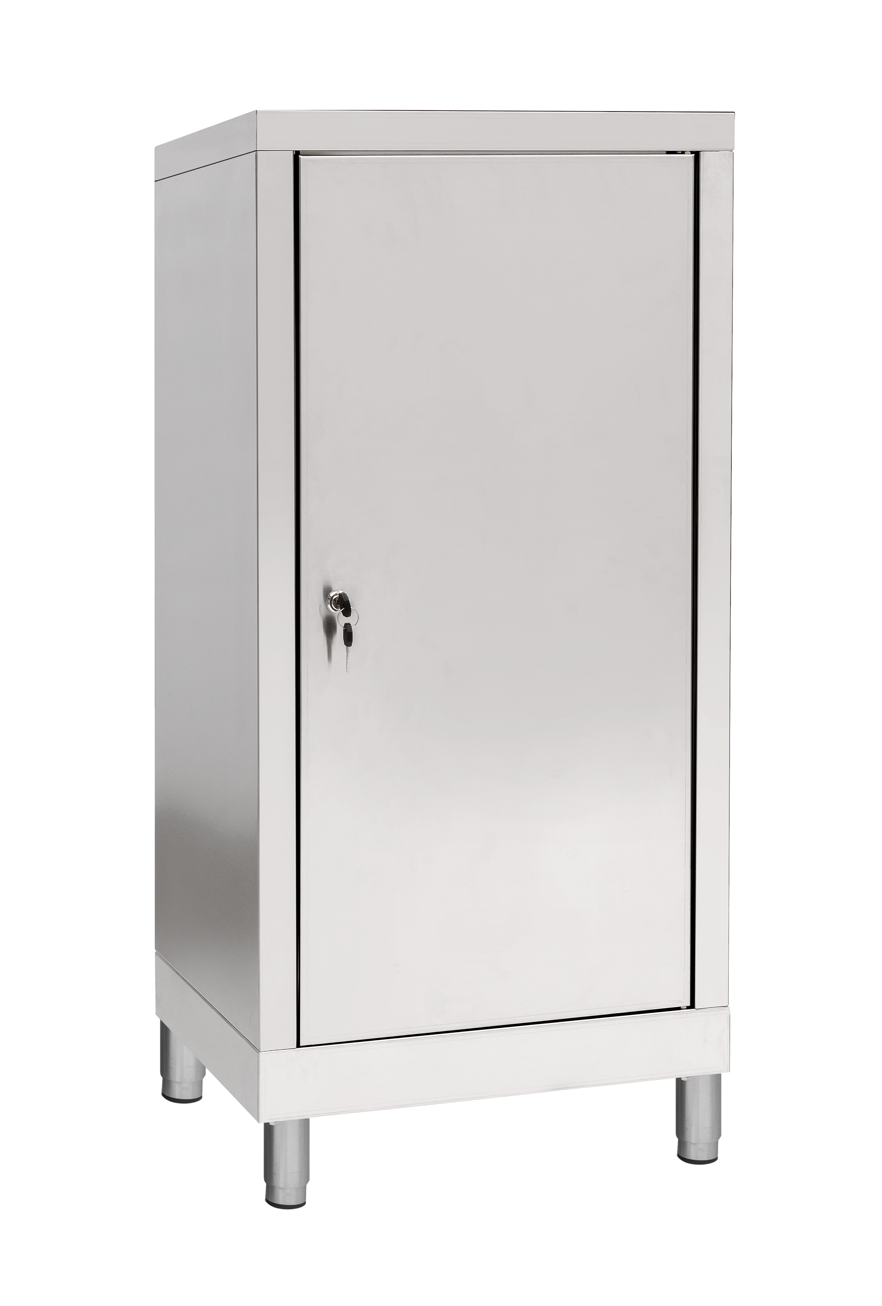Niedriger Lagerschrank aus Edelstahl mit 1 Tür