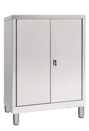 Low stainless steel storage cabinet with 2 doors