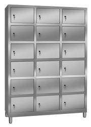 Armadio casellario in acciaio inox a 18 ante