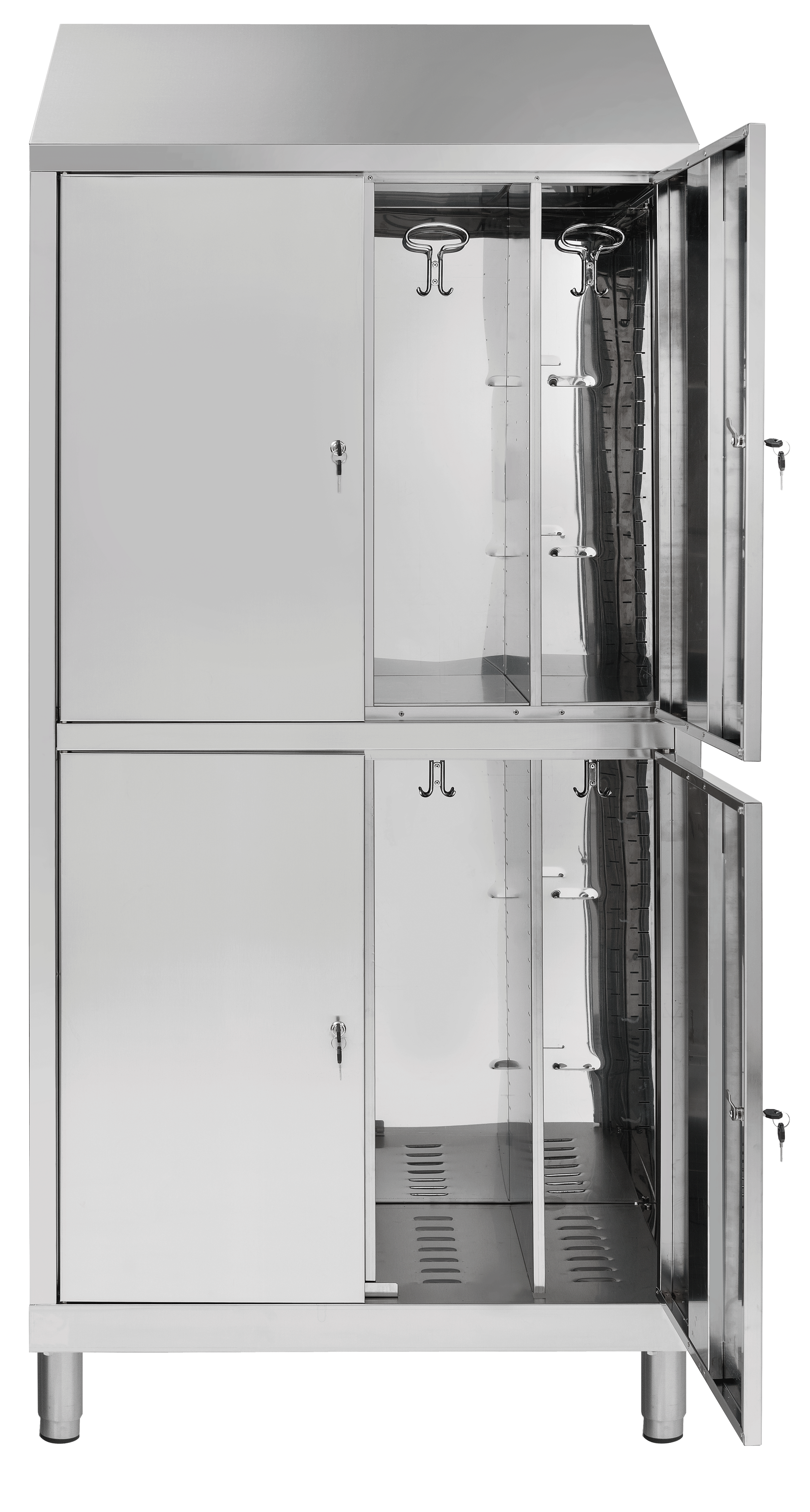 4-door stainless steel locker room locker with 4 compartments