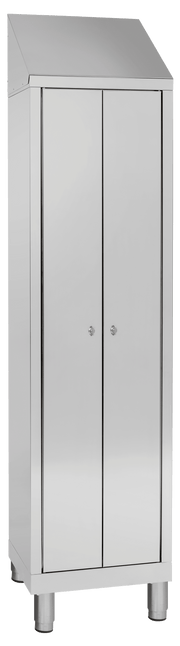 Armadio spogliatoio in acciaio inox monoposto a 2 ante