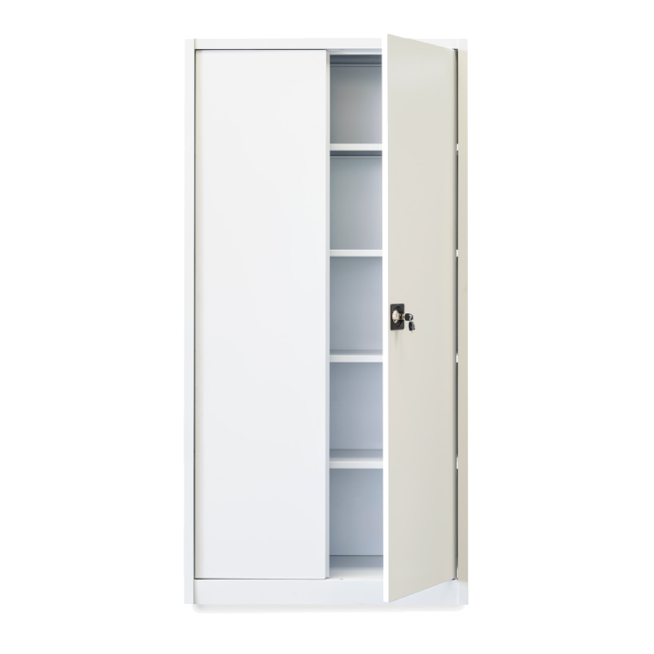 Wardrobe with hinged doors - 4 movable shelves with rounded edges 