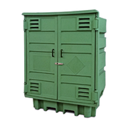 Armadio con vasca di raccolta con scaffale a 3 ripiani