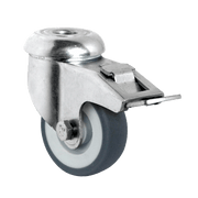 Ruota girevole con freno totale in polipropilene con rivestimento in termogomma