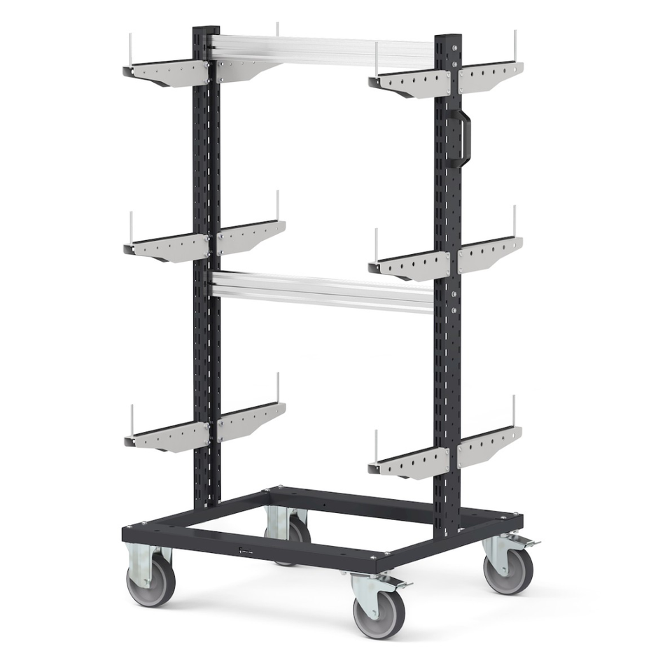 BINCART0701, Trolley with transparent drawer units, 70 containers 