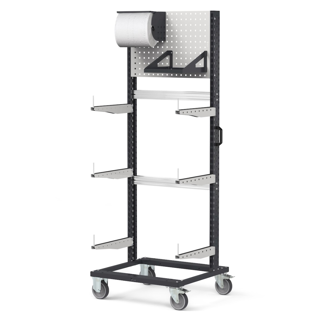 BINCART0709, Carrello rastrelliera con pannello perforato