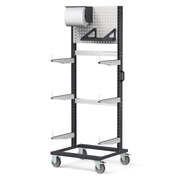 BINCART0709, Carrello rastrelliera con pannello perforato