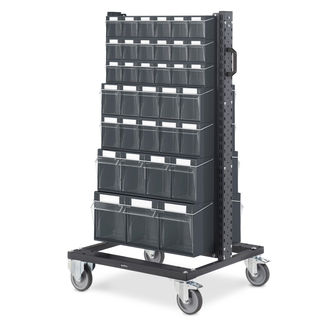 BINCART0710, Carrello con cassettiere trasparenti