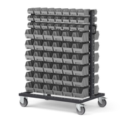 BINCART10, Carrello porta minuteria con 120 cassette a bocca di lupo
