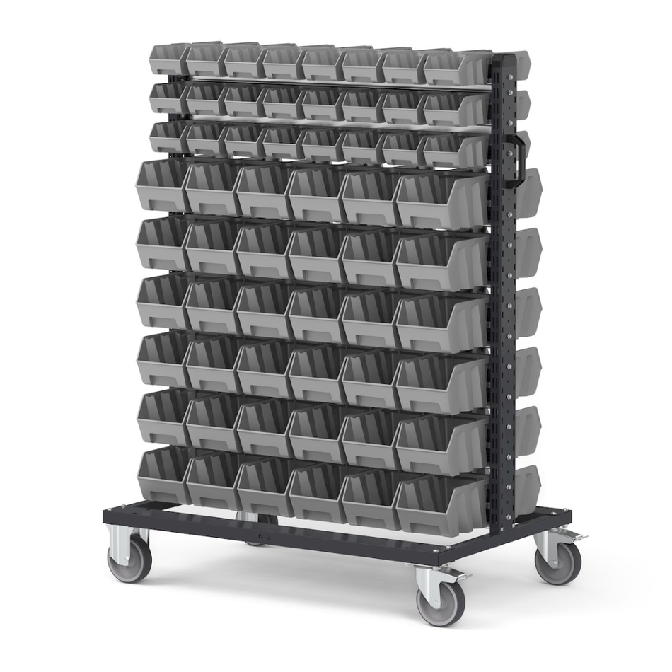 BINCART0701, Trolley with transparent drawer units, 70 containers 