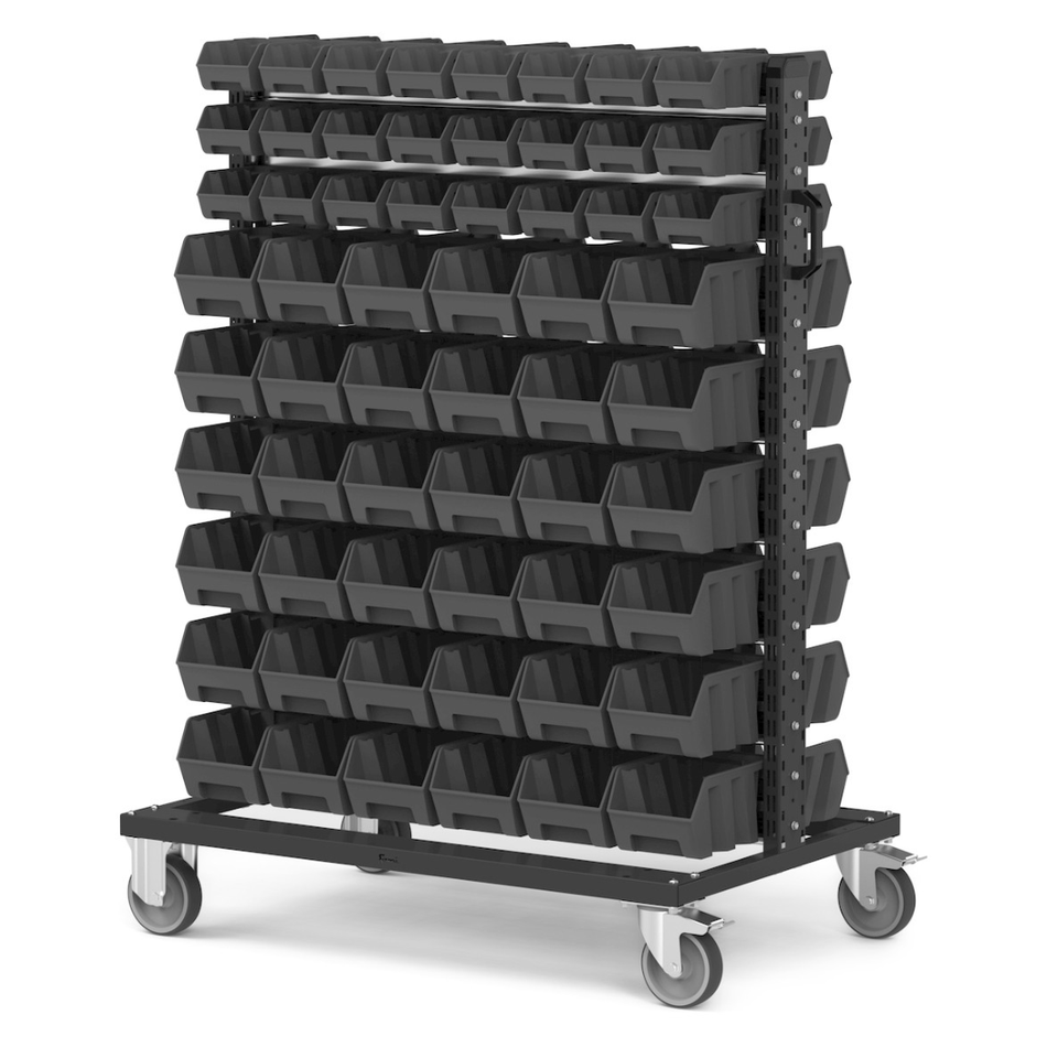 BINCART0701, Trolley with transparent drawer units, 70 containers 