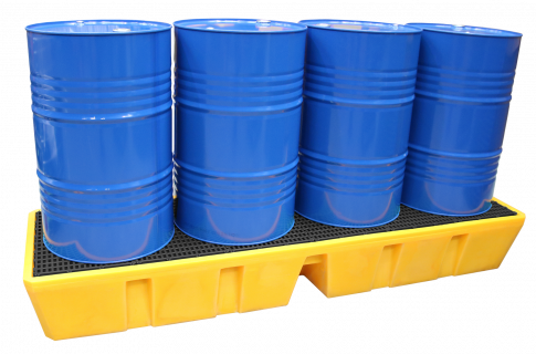 450-Liter-Auffangbehälter aus Kunststoff für 4 Reihenfässer