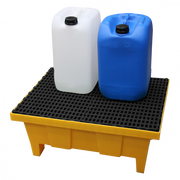 Vasca di raccolta in HDPE con griglia in PP e rialzo per inforcamento - Capacità 70 L