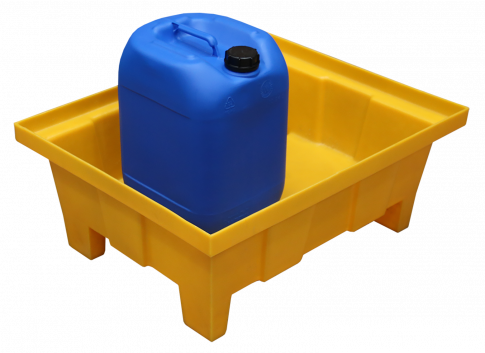 Vasca di raccolta in HDPE con griglia in PP e rialzo per inforcamento - Capacità 70 L