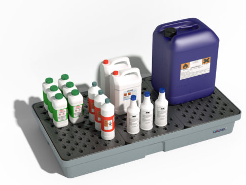 Vasca di raccolta in HDPE con griglia - Capacità 90 L