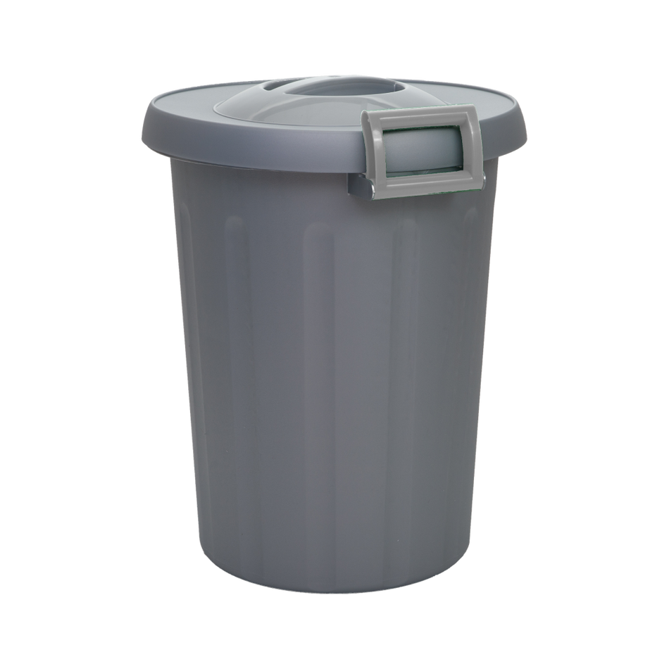 50 liter gray bin with lid and handles 