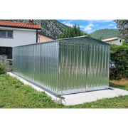 Box metallico in lamiera zincata con porta a due ante - mt 2,55x2,00h