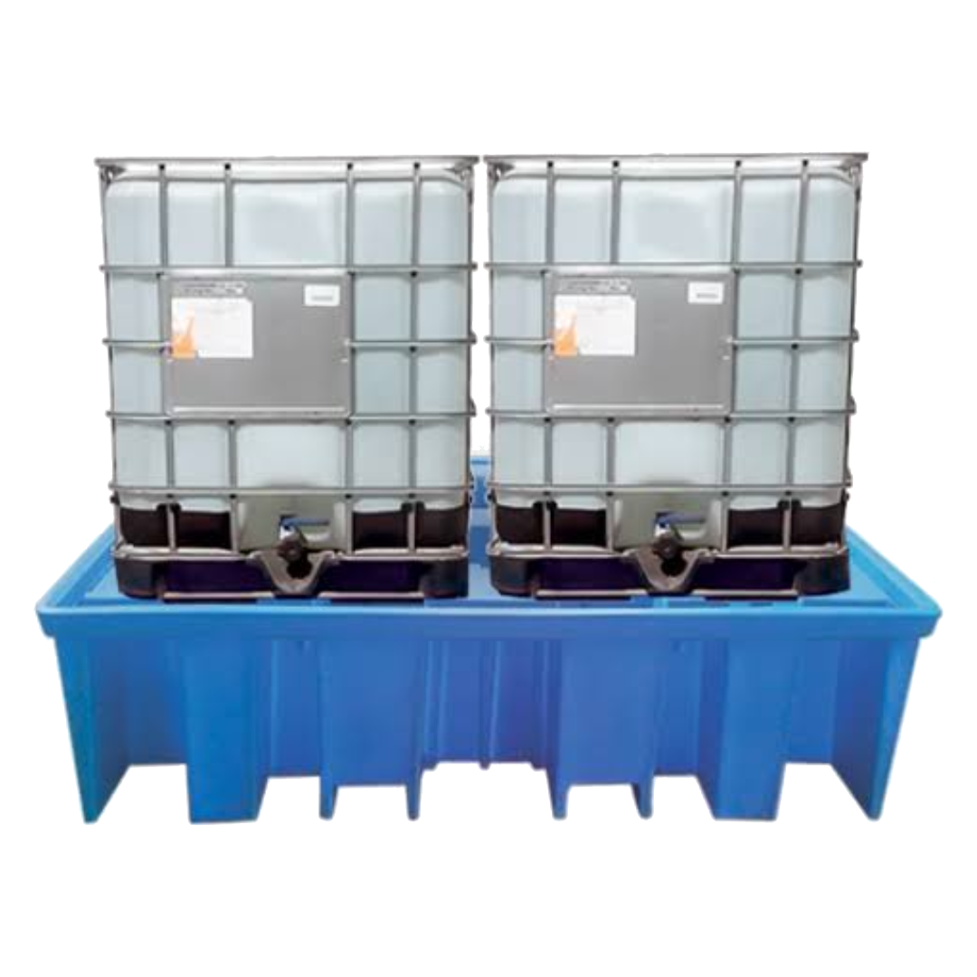 Vasca di raccolta a carico diretto per 2 cisternette IBC