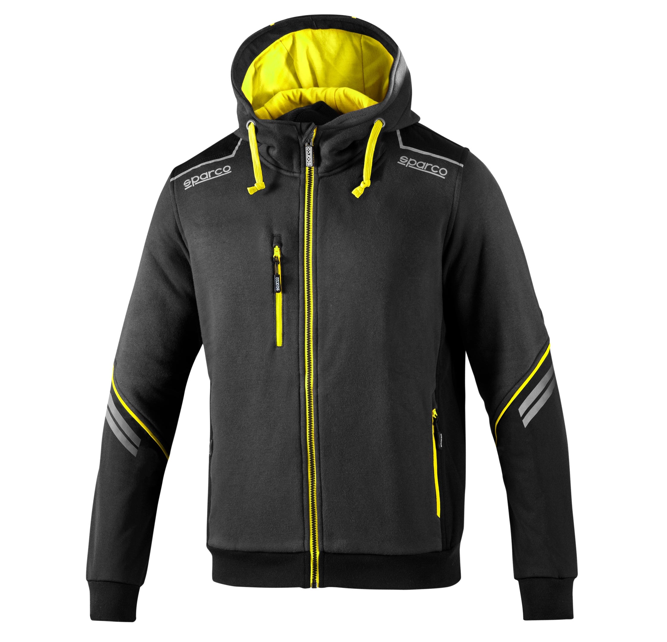 COLORADO grigio/giallo – Felpa da lavoro tecnica full zip con cappuccio