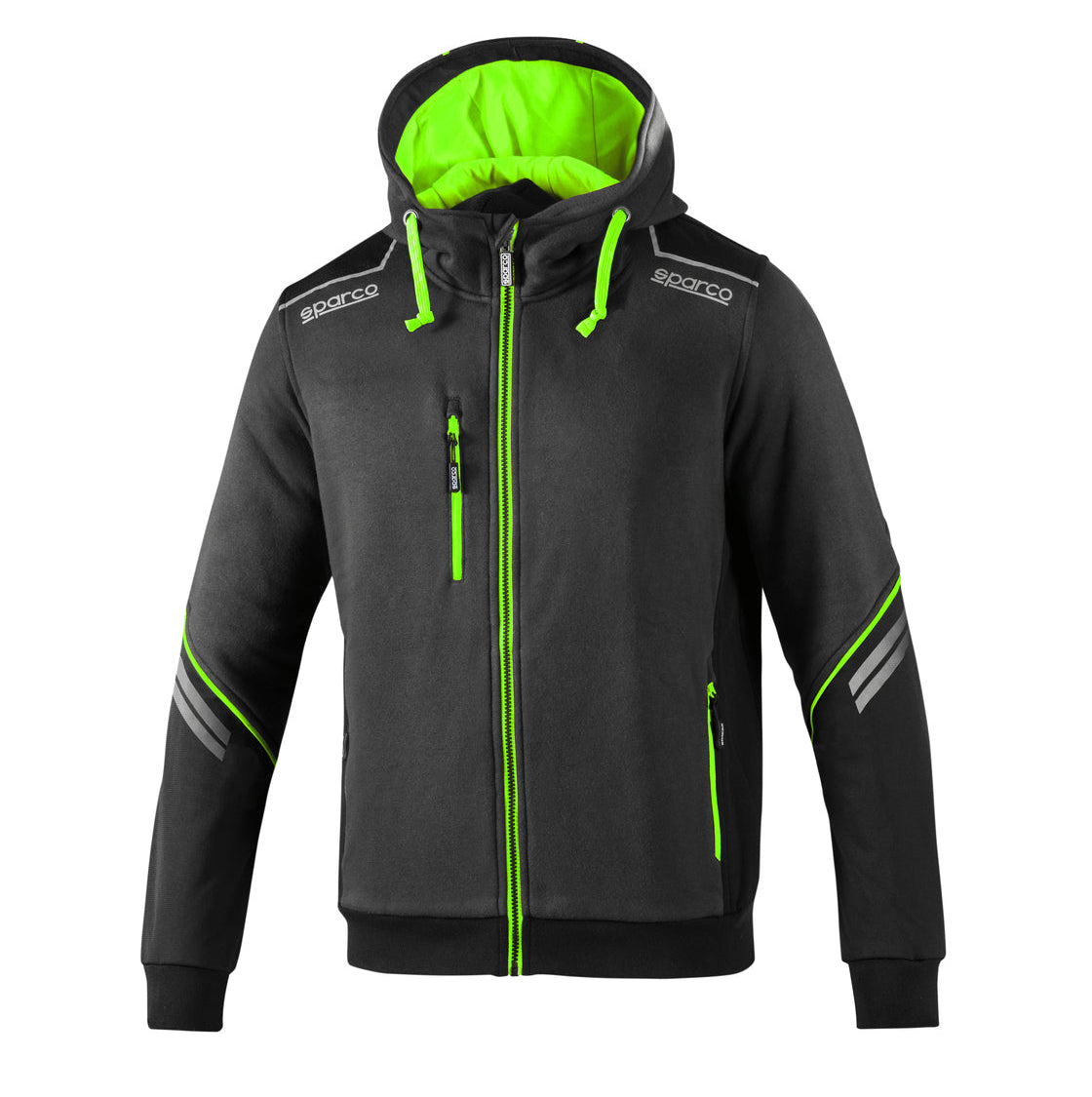 COLORADO grigio/verde – Felpa da lavoro tecnica full zip con cappuccio
