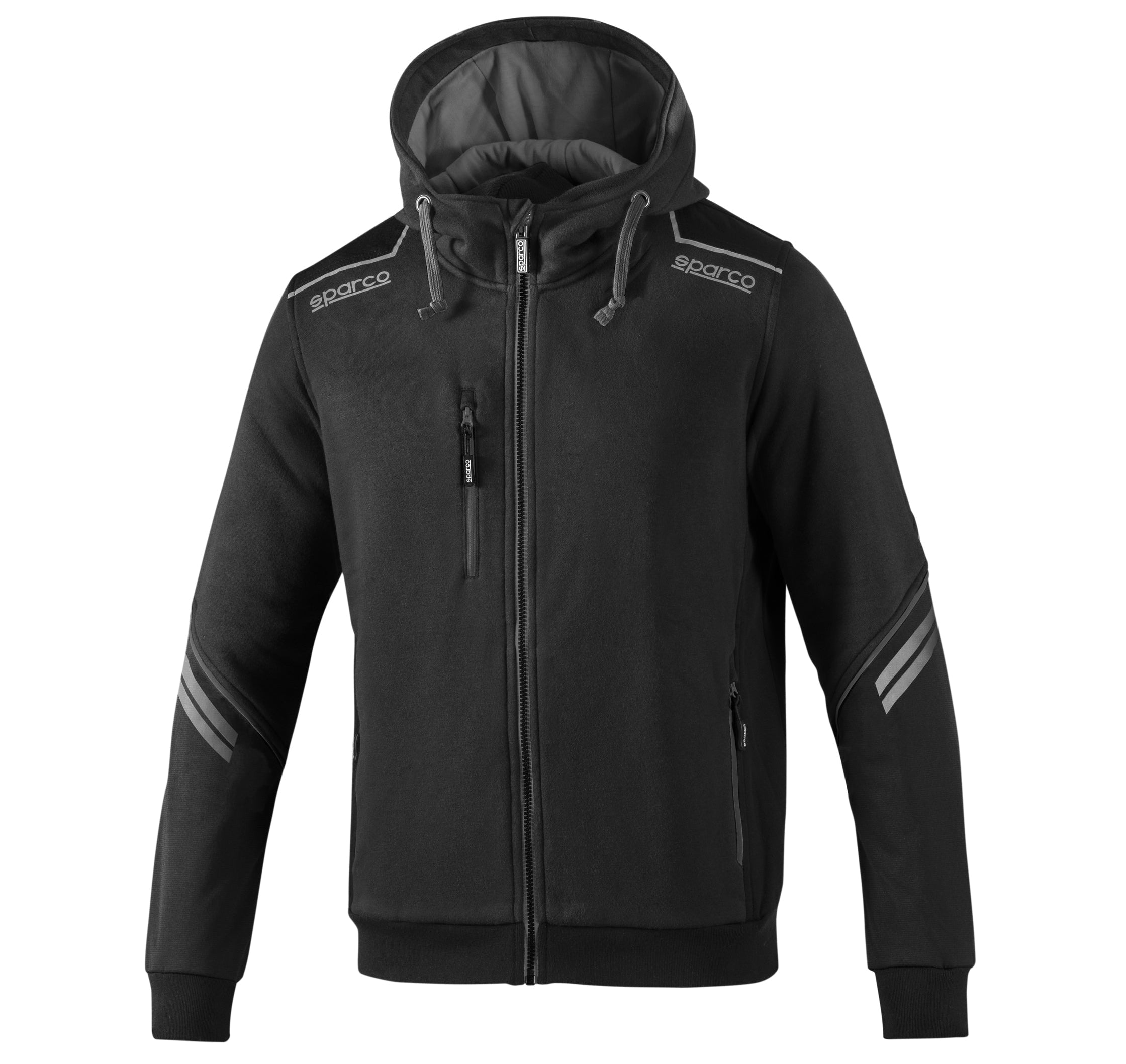 COLORADO nero/grigio– Felpa da lavoro tecnica full zip con cappuccio