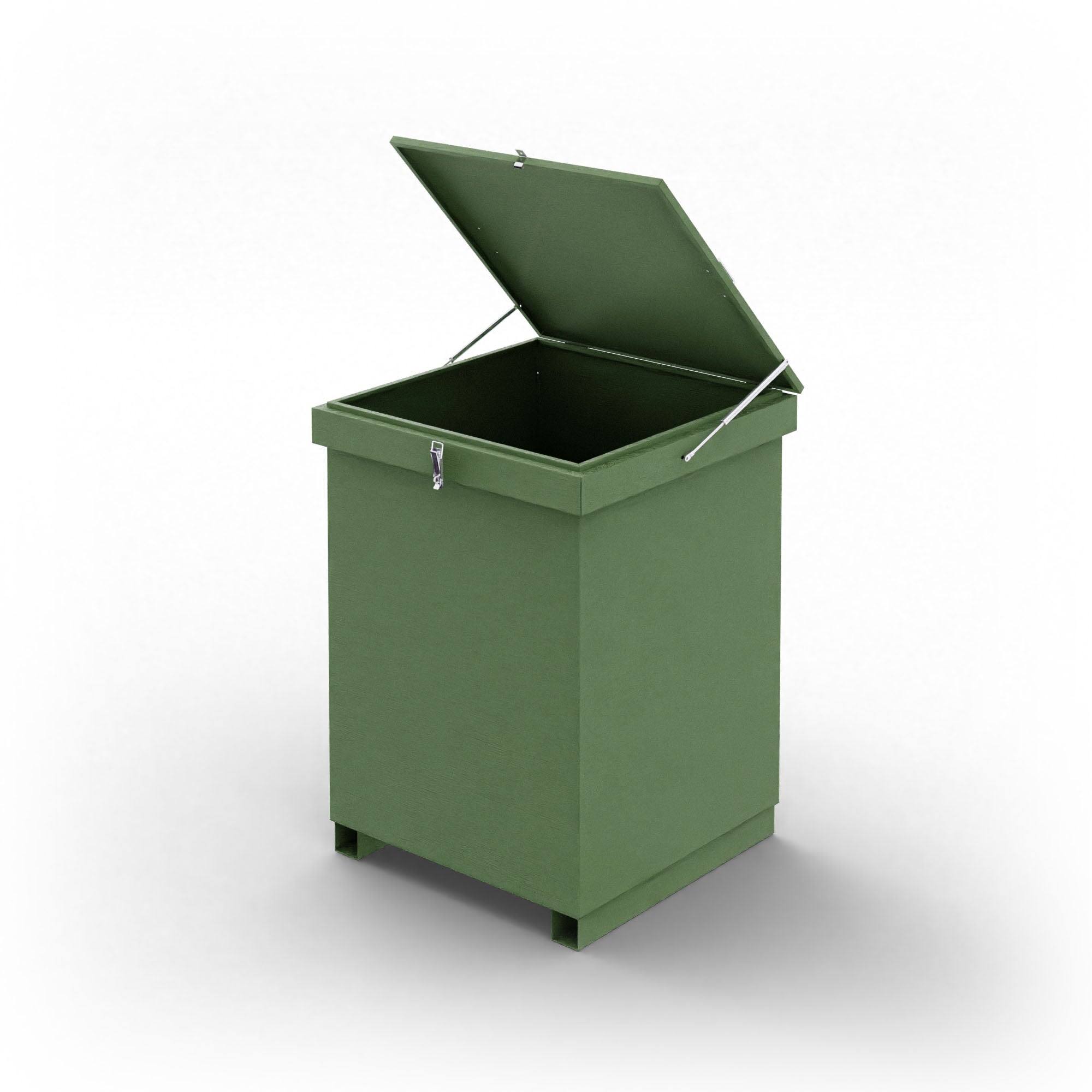 Contenitore porta BIG BAG con coperchio incernierato con pistone