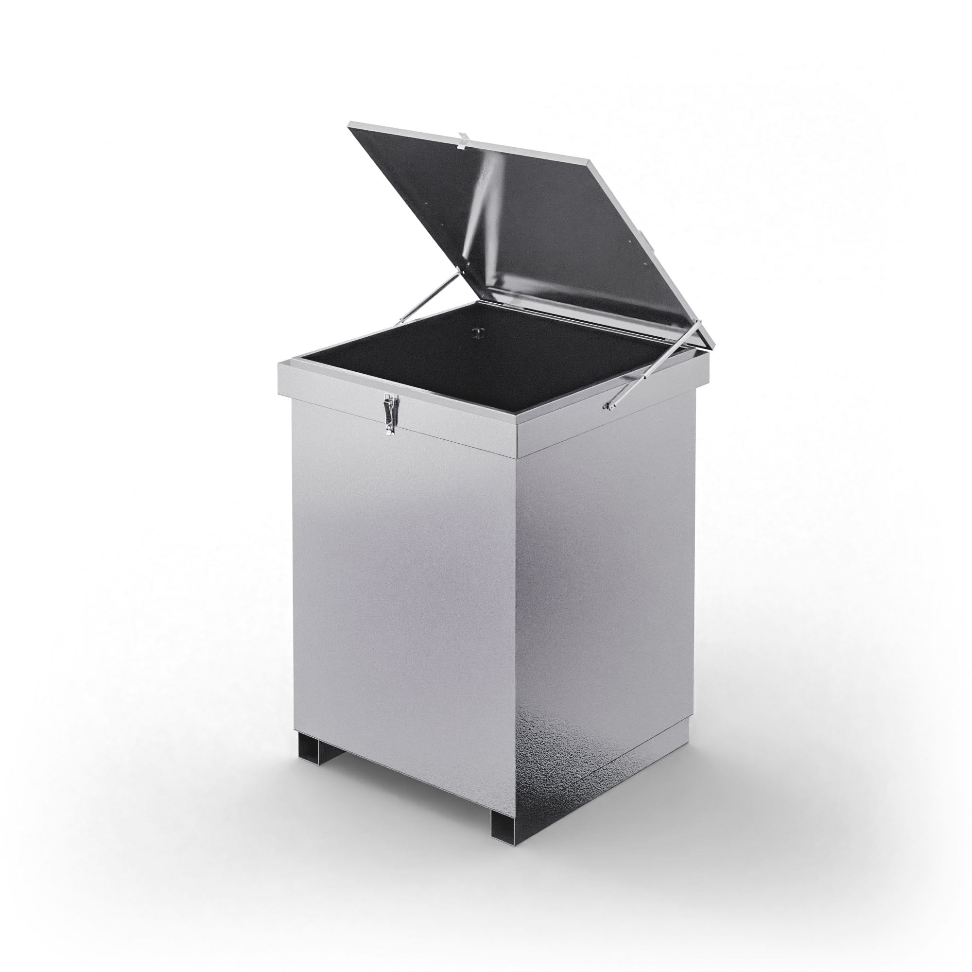 Contenitore porta BIG BAG con coperchio incernierato con pistone