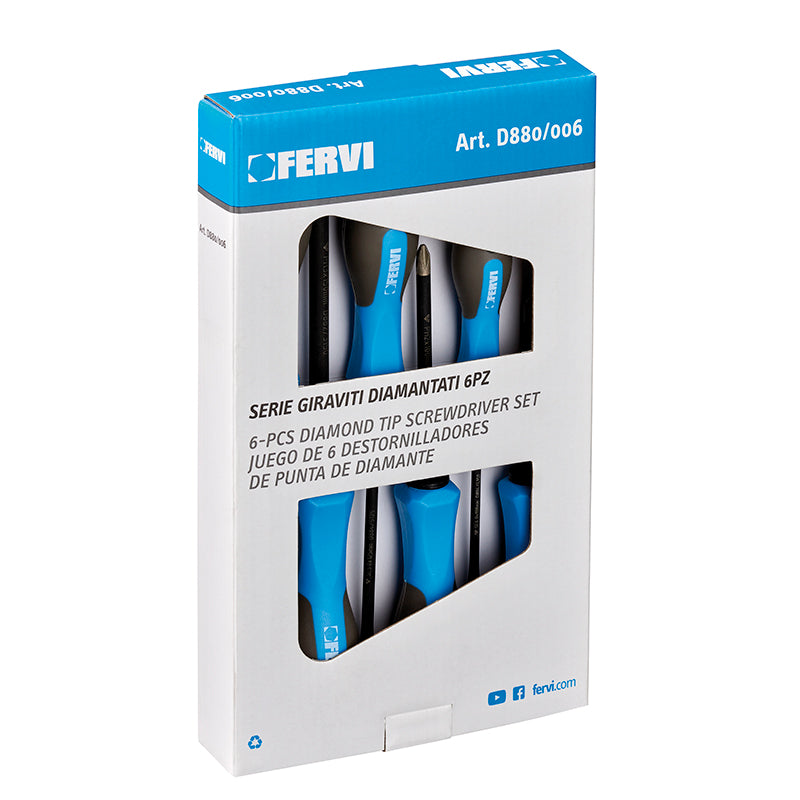 Set of 6 diamond screwdrivers