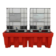 Vasca di raccolta in polietilene per 2 cisternette IBC da 1000 LT