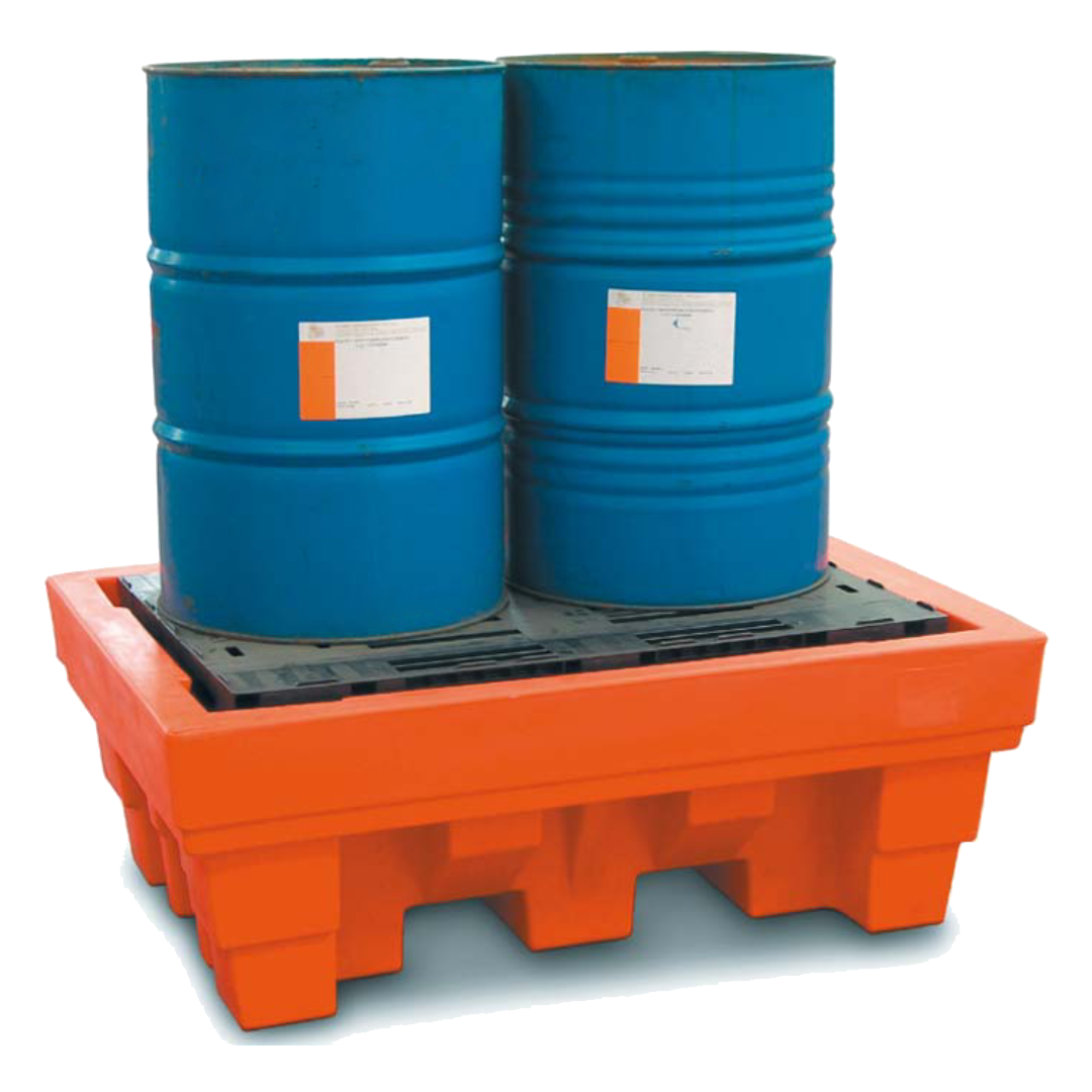 Vasca di raccolta in polietilene per 2 fusti da 200 LT