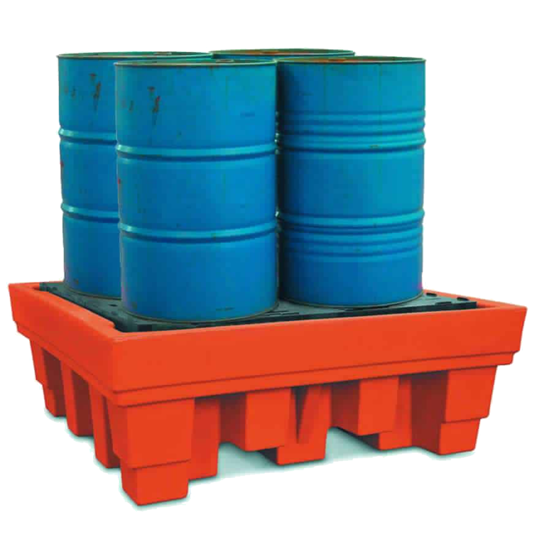 Vasca di raccolta in polietilene per 4 fusti da 200 LT