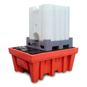 Vasca di raccolta in polietilene con ricettacolo per 1 cisternetta IBC da 1 000 LT