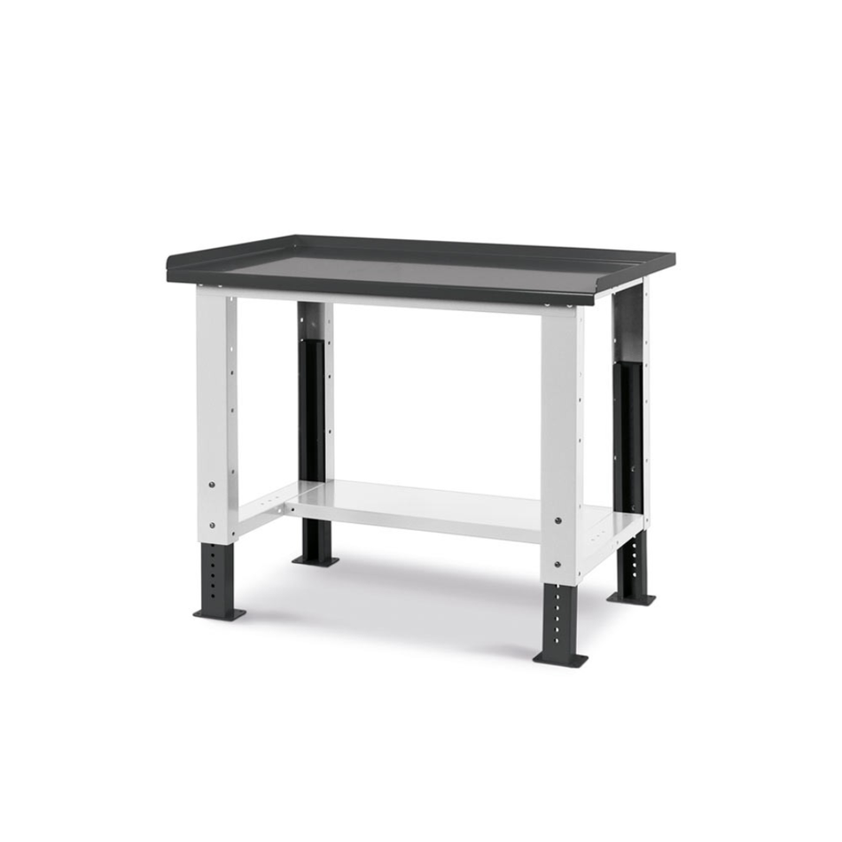 Bench with steel top with adjustable legs, L 1031mm 