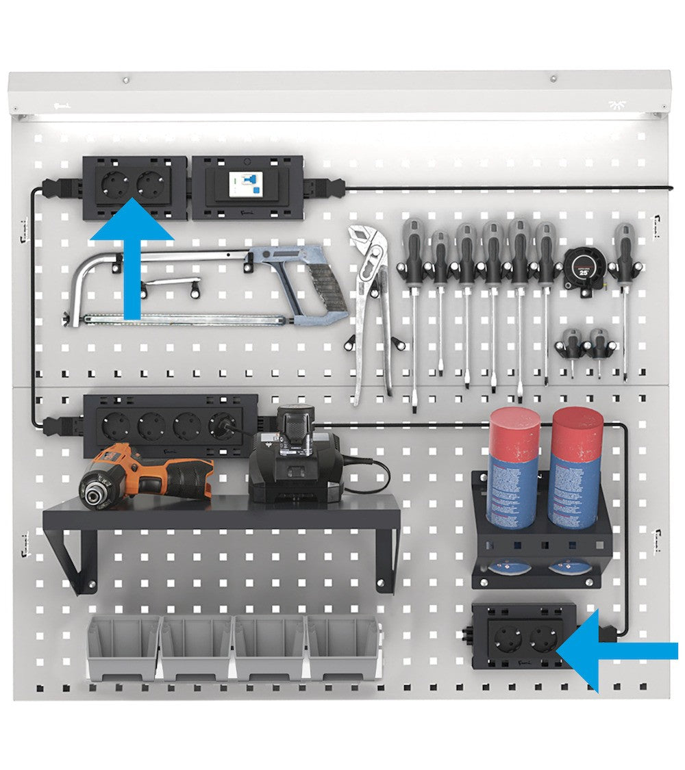 Presa Schuko multipla a 2 scomparti