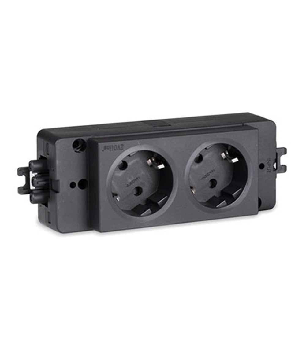 Presa Schuko multipla a 2 scomparti